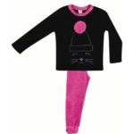 Παιδική Πυτζάμα Βελούδο Sleepy Cat για κορίτσι Minerva