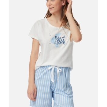 Γυναικεία Πυτζάμα Vida Κοντομάνικη με Μακρύ Σορτς Minerva