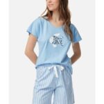 Γυναικεία Πυτζάμα Vida Κοντομάνικη με Μακρύ Σορτς Minerva