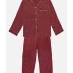 Γυναικεία Πυτζάμα Satin Μαρίν Κουμπωτή Minerva