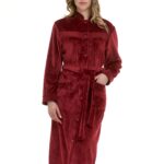 Γυναικεία Μακριά Ρόμπα Κουμπωτή Fleece Coral Μαρίν Primavera