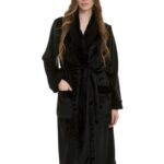 Γυναικεία Μακριά Ρόμπα Σταυρωτή Fleece Coral Βυσσινί Primavera