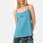 Γυναικεία Πυτζάμα Palm Paradise Αμάνικη Μπριτέλα Minerva