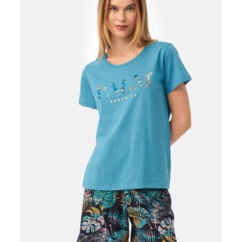 Γυναικεία Πυτζάμα Palm Paradise Κοντομάνικη Minerva