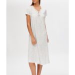 Paisley Κοντομάνικη Γυναικεία Νυχτικιά με V λαιμόκοψη Minerva