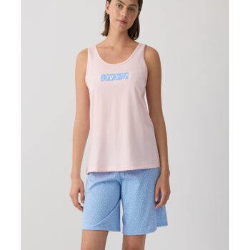 Multi Dots Αμάνικη Γυναικεία Πυτζάμα με Μακρύ Σορτς Minerva