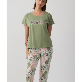 Tropical Γυναικεία Κοντομάνικη Κάπρι Πυτζάμα Minerva