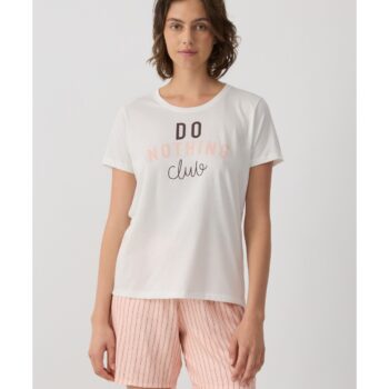 Γυναικεία Κοντομάνικη Πυτζάμα Do Nothing Σατέν Viscose Minerva